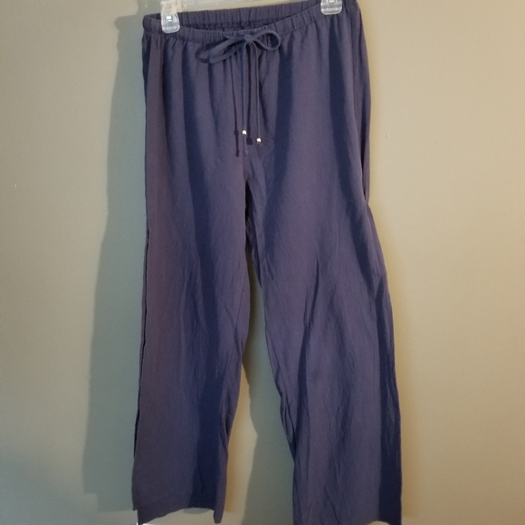 Side Split Summer Pants M Blue - Picture 1 of 9